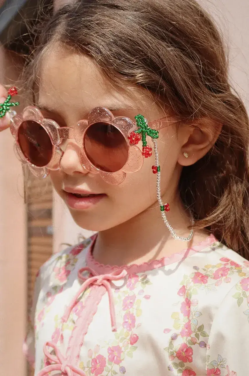 Detské slnečné okuliare Konges Sløjd SUNGLASSES JUNIOR FLOWER ružová farba, KS102799