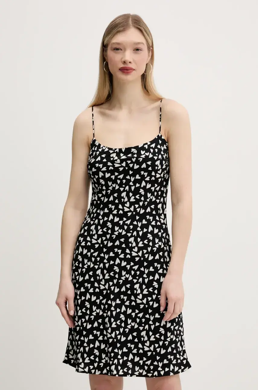 Šaty Abercrombie & Fitch čierna farba, mini, rovný strih, KI159-5461
