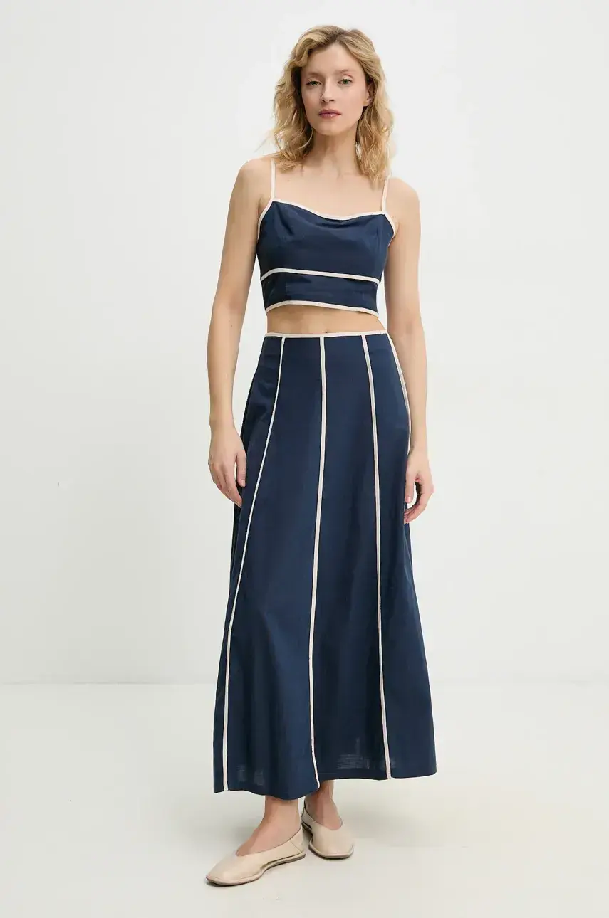 Top a sukňa Answear Lab dámsky, tmavomodrá farba