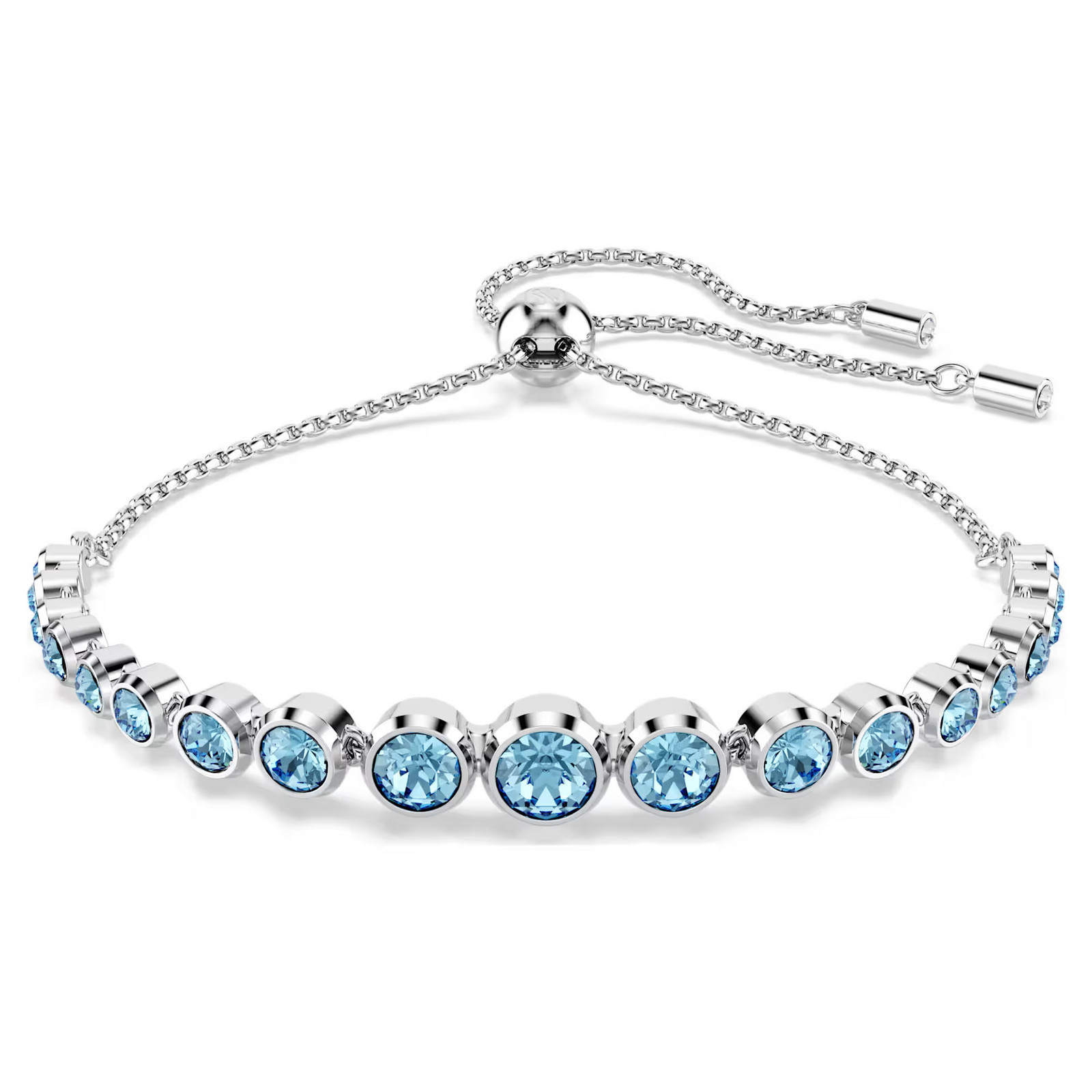 Swarovski Elegantný náramok s modrými kryštálmi Tennis Imber 5719282