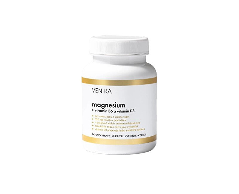 Venira Magnesium s vitamínom B6 a vitamínom D 90 kapsúl