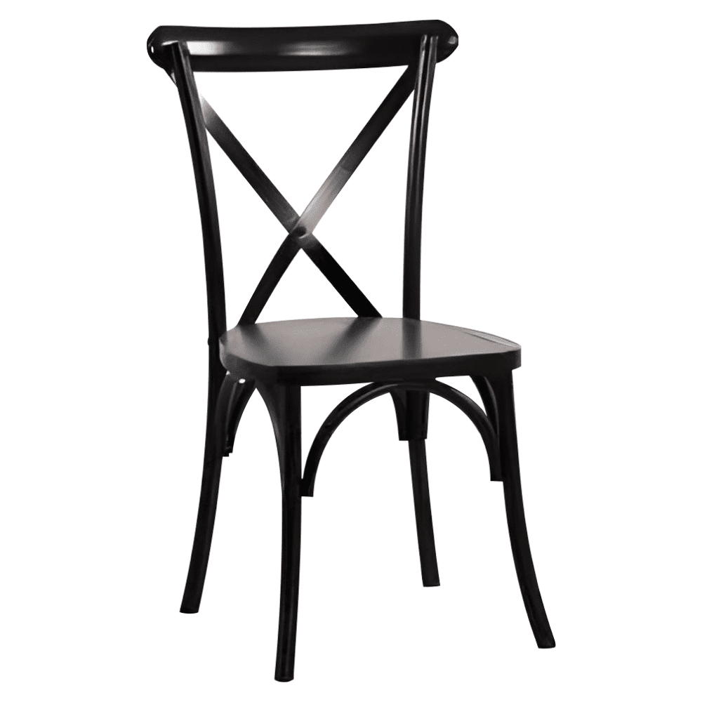 Stolička, masívne drevo, čierna, SAMILO