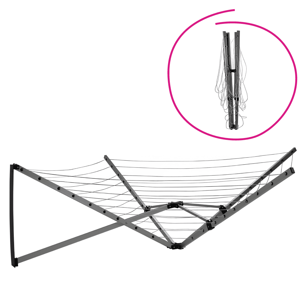 Nástenný sušiak na bielizeň, strieborná, KESO