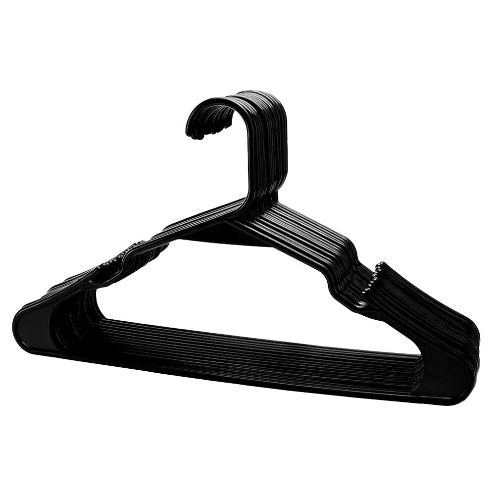 Vešiaky, set 10 ks, čierna, plast, IGIS