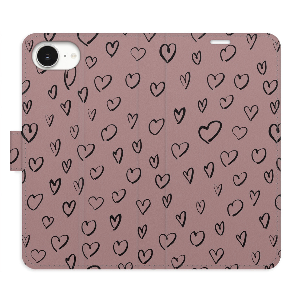 Flipové puzdro iSaprio - Heart Dark 02 - iPhone 16e