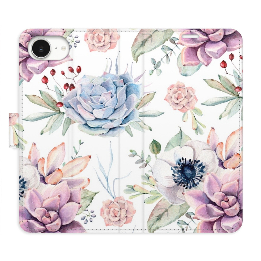 Flipové puzdro iSaprio - Succulents Pattern - iPhone 16e