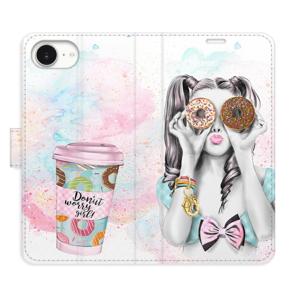 Flipové puzdro iSaprio - Donut Worry Girl - iPhone 16e
