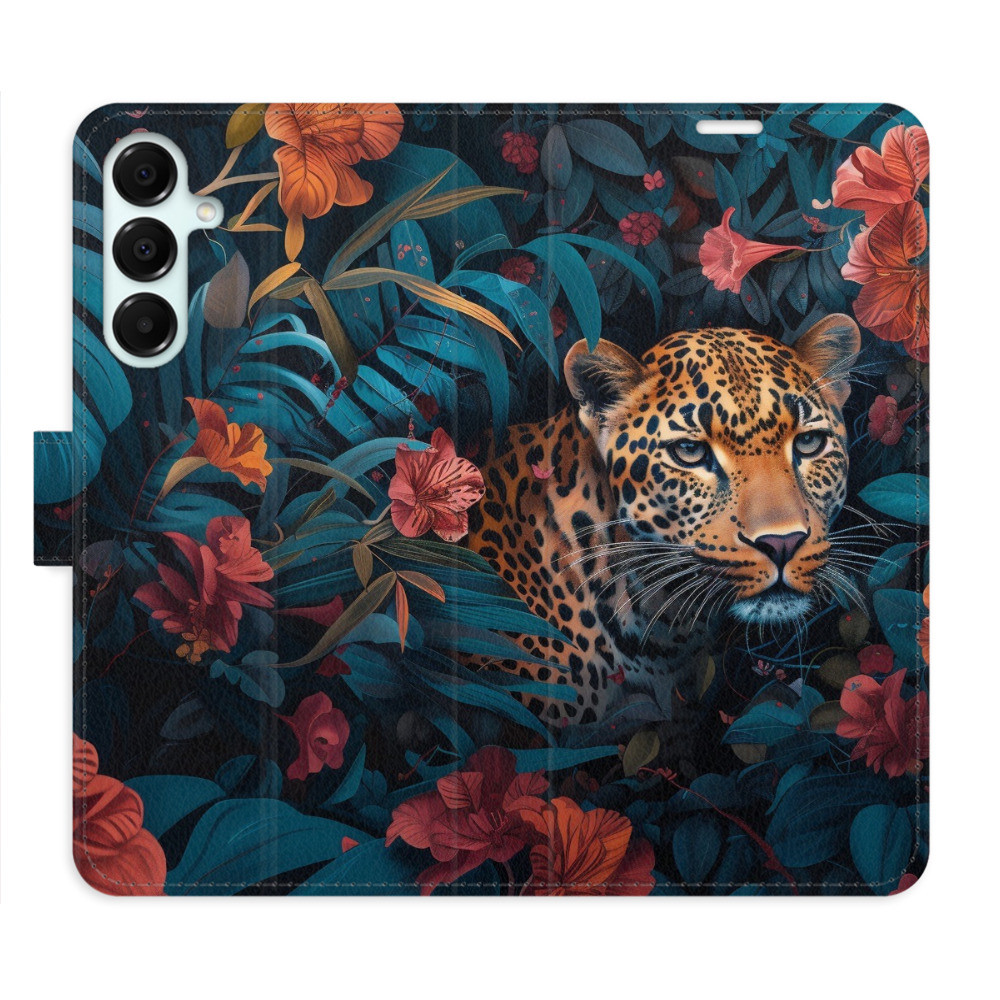 Flipové puzdro iSaprio - Flower Jaguar 02 - Samsung Galaxy A16 5G