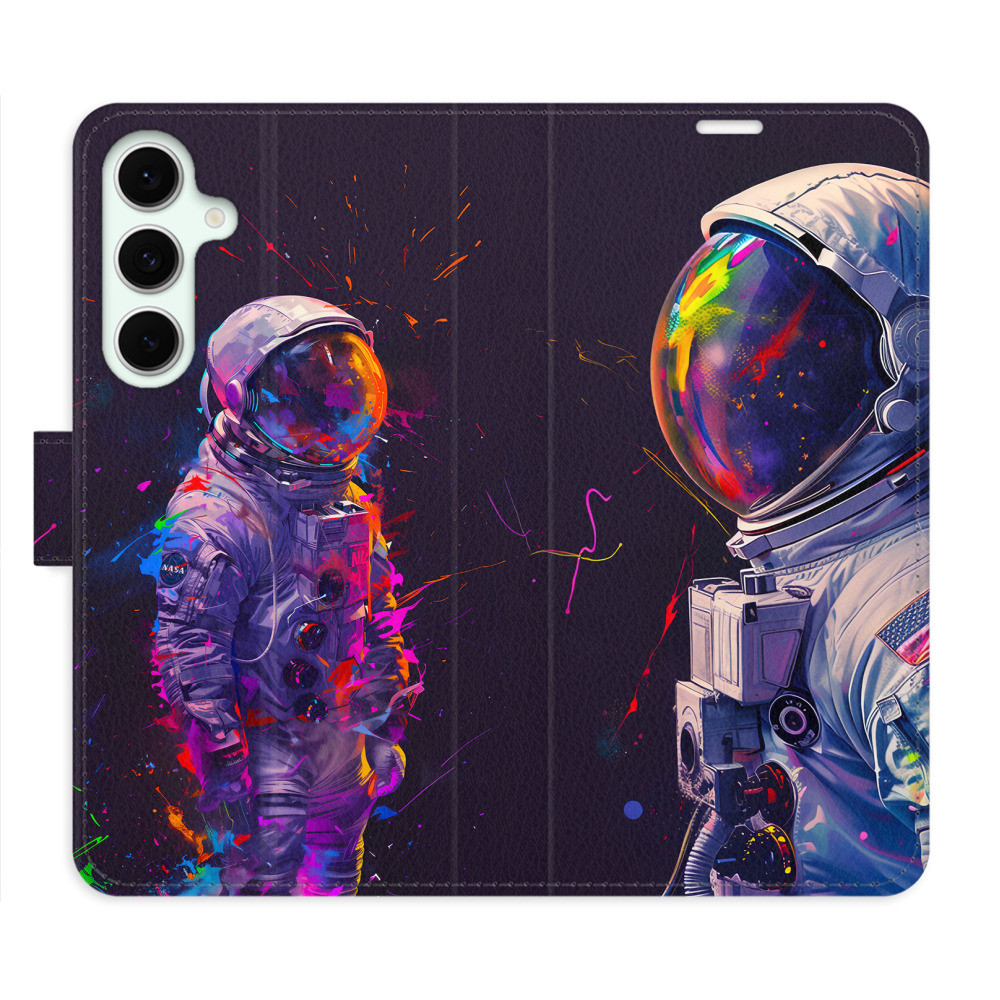 Flipové puzdro iSaprio - Neon Astronaut 02 - Samsung Galaxy S24 FE