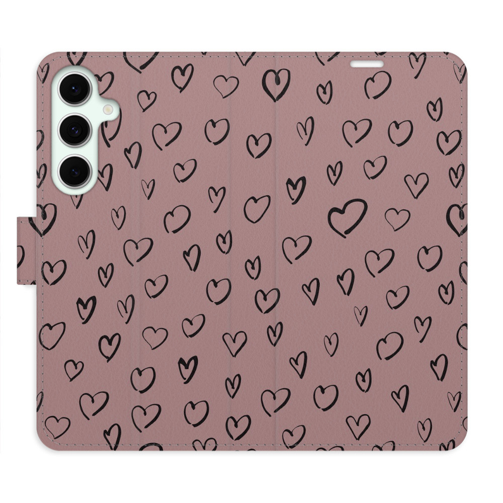 Flipové puzdro iSaprio - Heart Dark 02 - Samsung Galaxy S24 FE