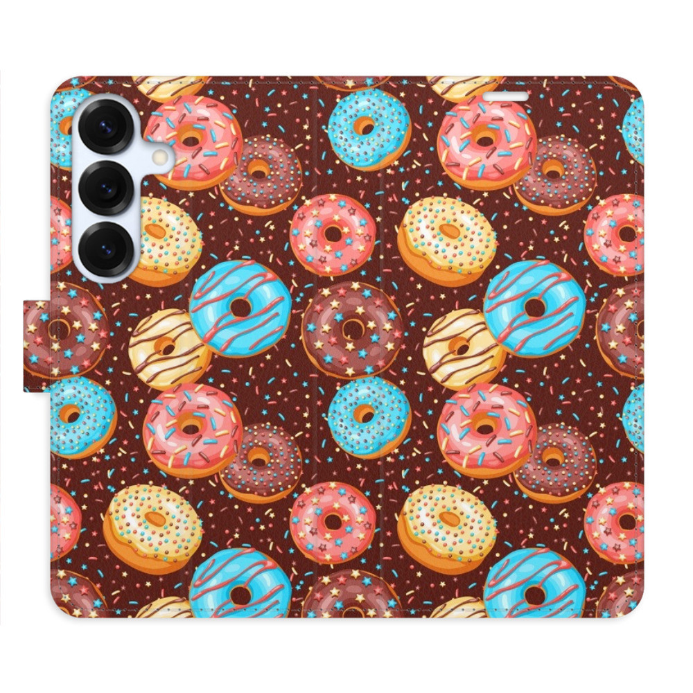 Flipové puzdro iSaprio - Donuts Pattern - Samsung Galaxy S25
