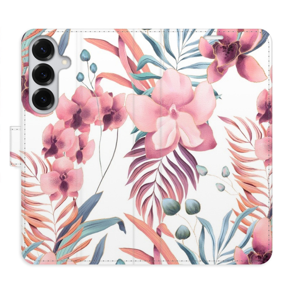 Flipové puzdro iSaprio - Pink Flowers 02 - Samsung Galaxy S25+