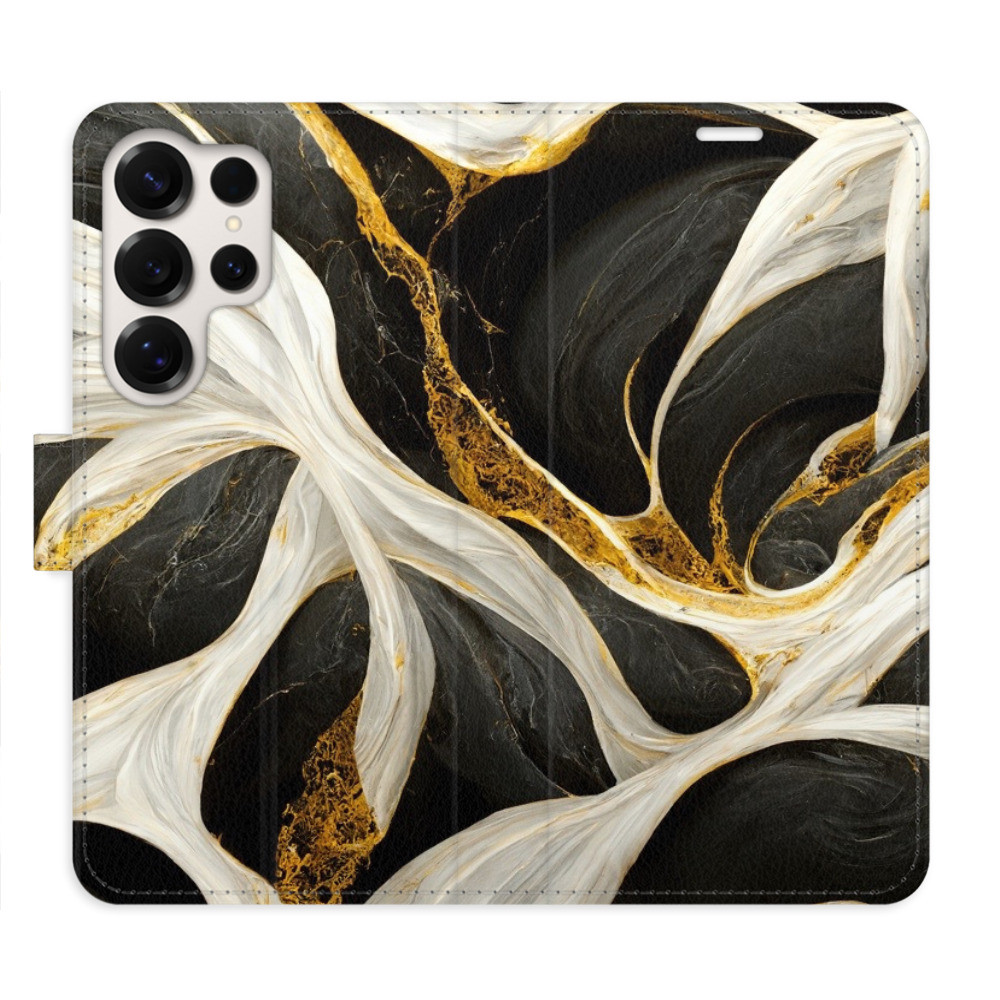 Flipové puzdro iSaprio - BlackGold Marble - Samsung Galaxy S25 Ultra
