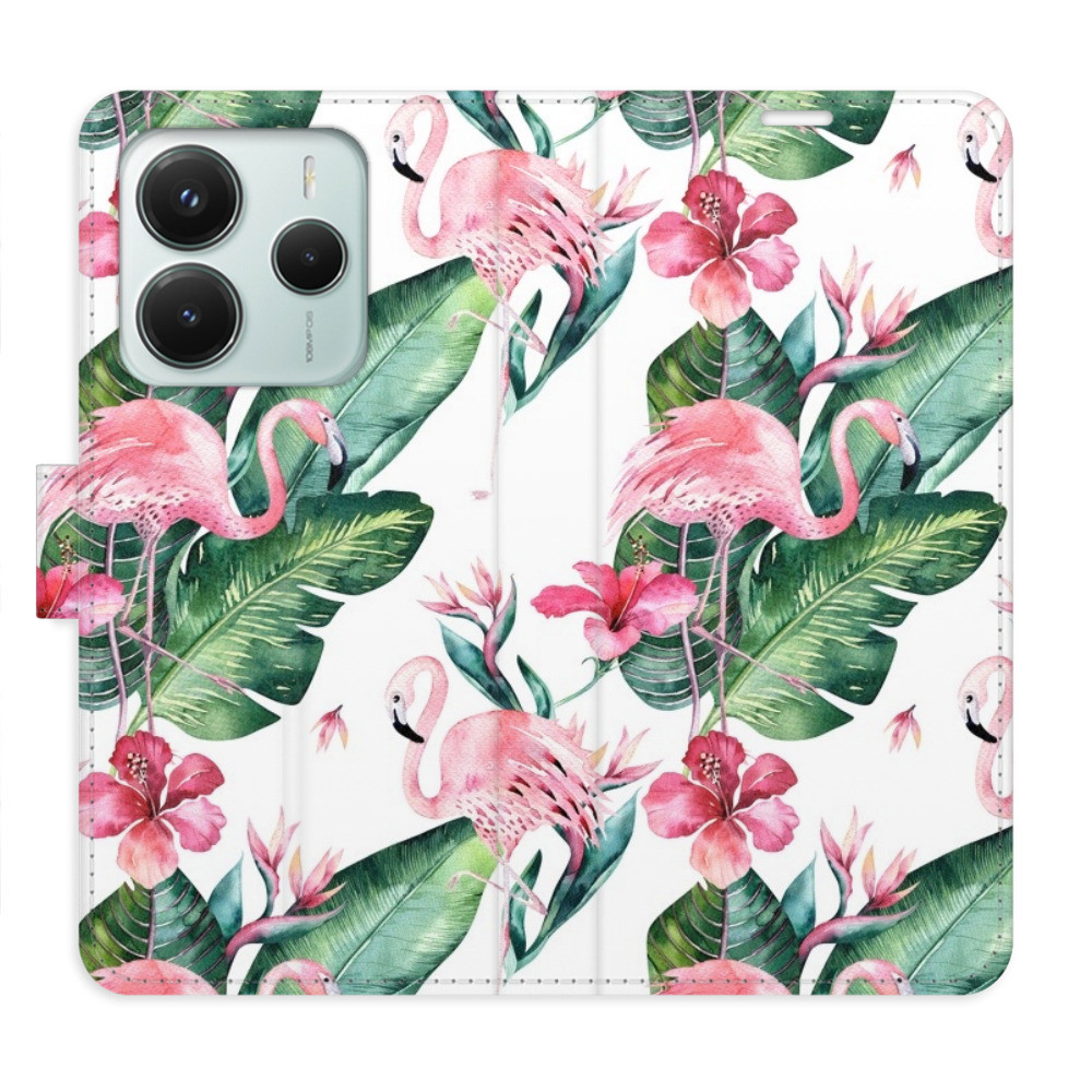 Flipové puzdro iSaprio - Flamingos Pattern - Xiaomi Redmi Note 14 5G