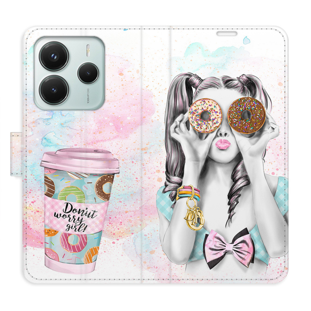 Flipové puzdro iSaprio - Donut Worry Girl - Xiaomi Redmi Note 14 5G