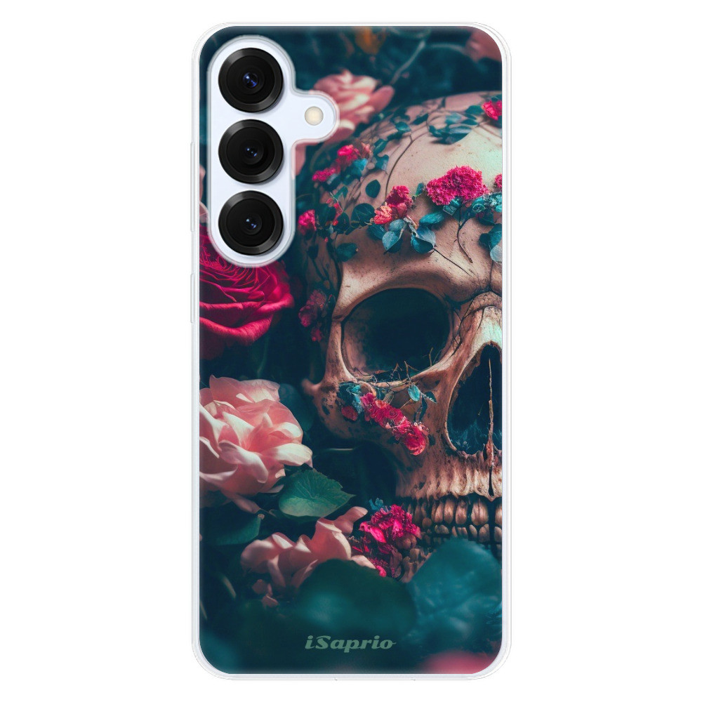 Odolné silikónové puzdro iSaprio - Skull in Roses - Samsung Galaxy S25