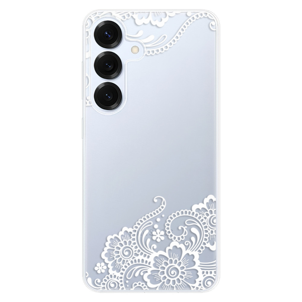 Odolné silikónové puzdro iSaprio - White Lace 02 - Samsung Galaxy S25