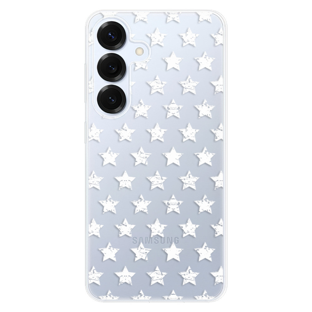 Odolné silikónové puzdro iSaprio - Stars Pattern - white - Samsung Galaxy S25