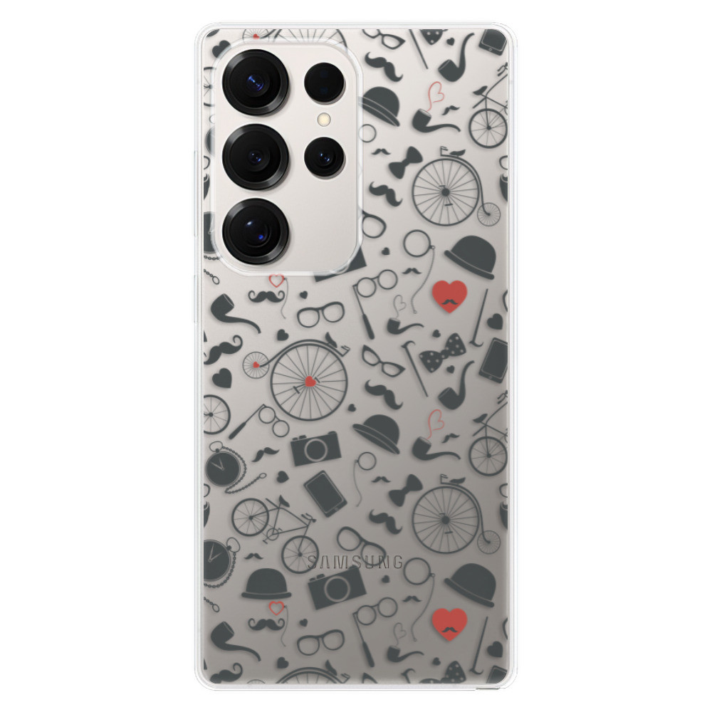 Odolné silikónové puzdro iSaprio - Vintage Pattern 01 - black - Samsung Galaxy S25 Ultra
