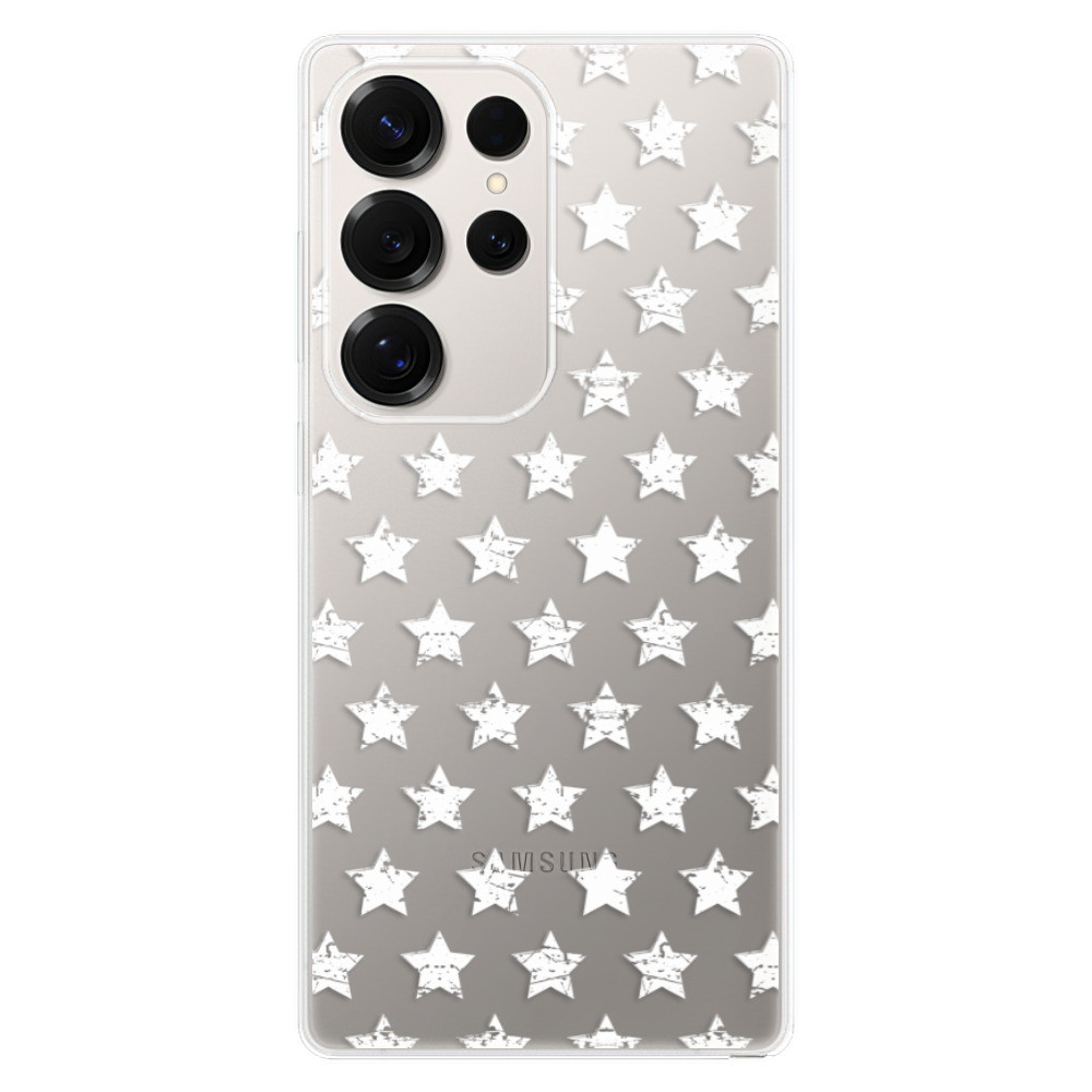 Odolné silikónové puzdro iSaprio - Stars Pattern - white - Samsung Galaxy S25 Ultra