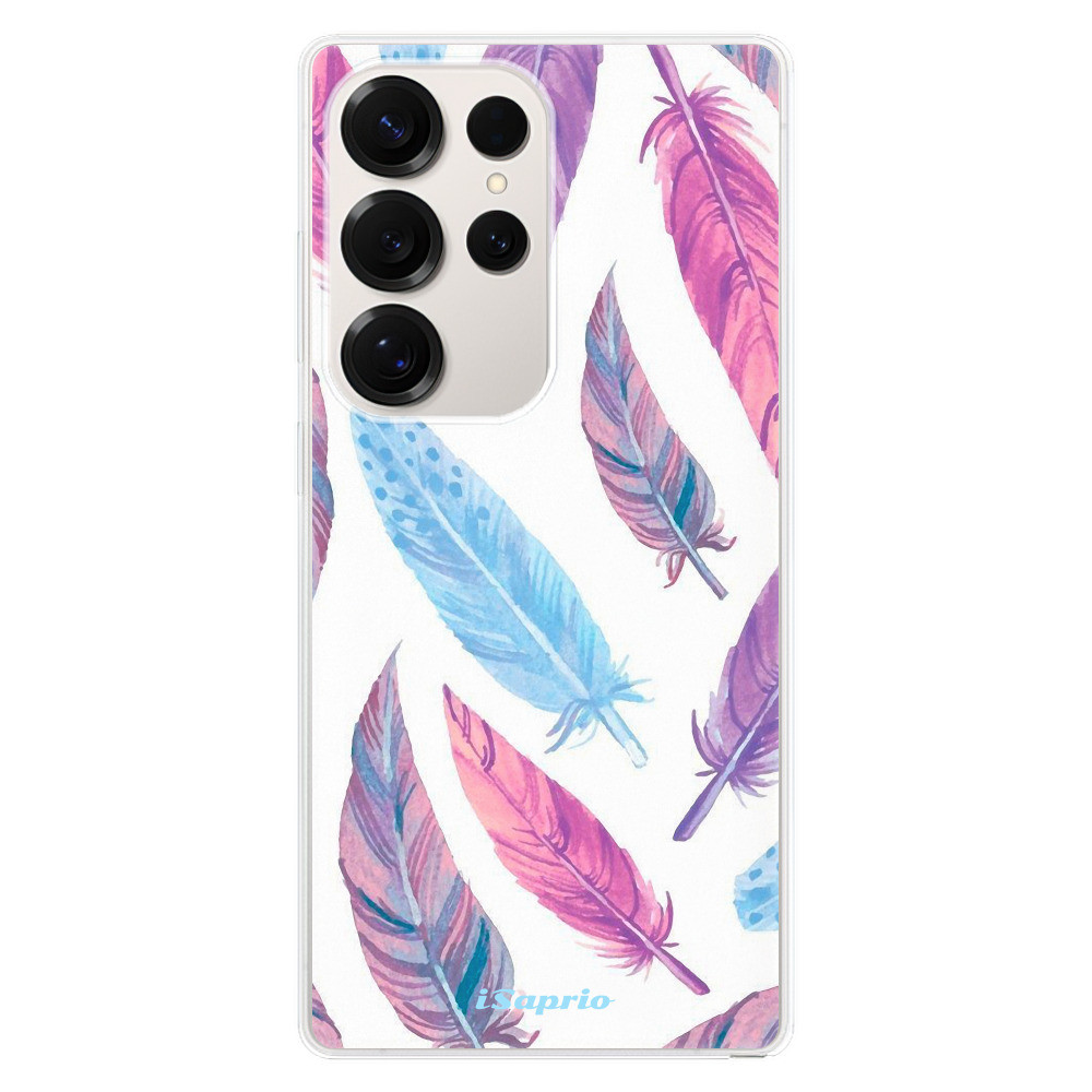 Odolné silikónové puzdro iSaprio - Feather Pattern 10 - Samsung Galaxy S25 Ultra