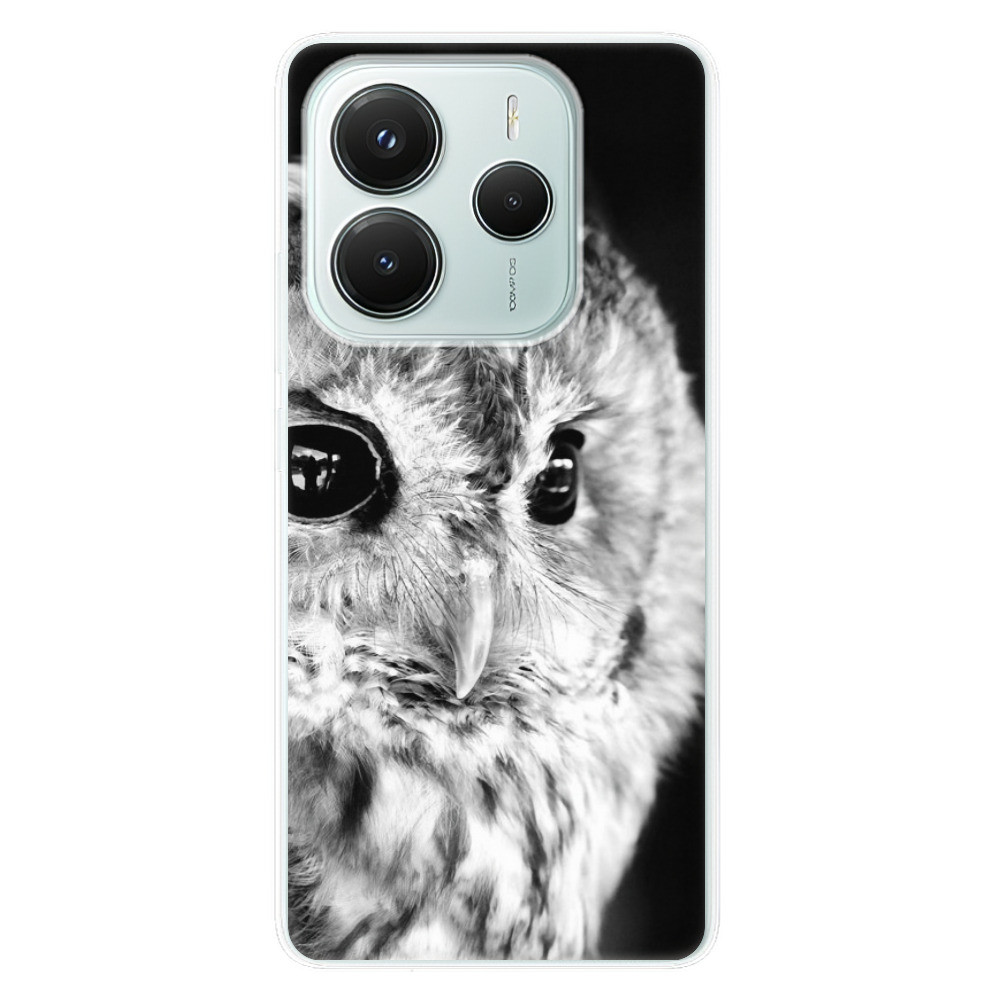 Odolné silikónové puzdro iSaprio - BW Owl - Xiaomi Redmi Note 14 5G