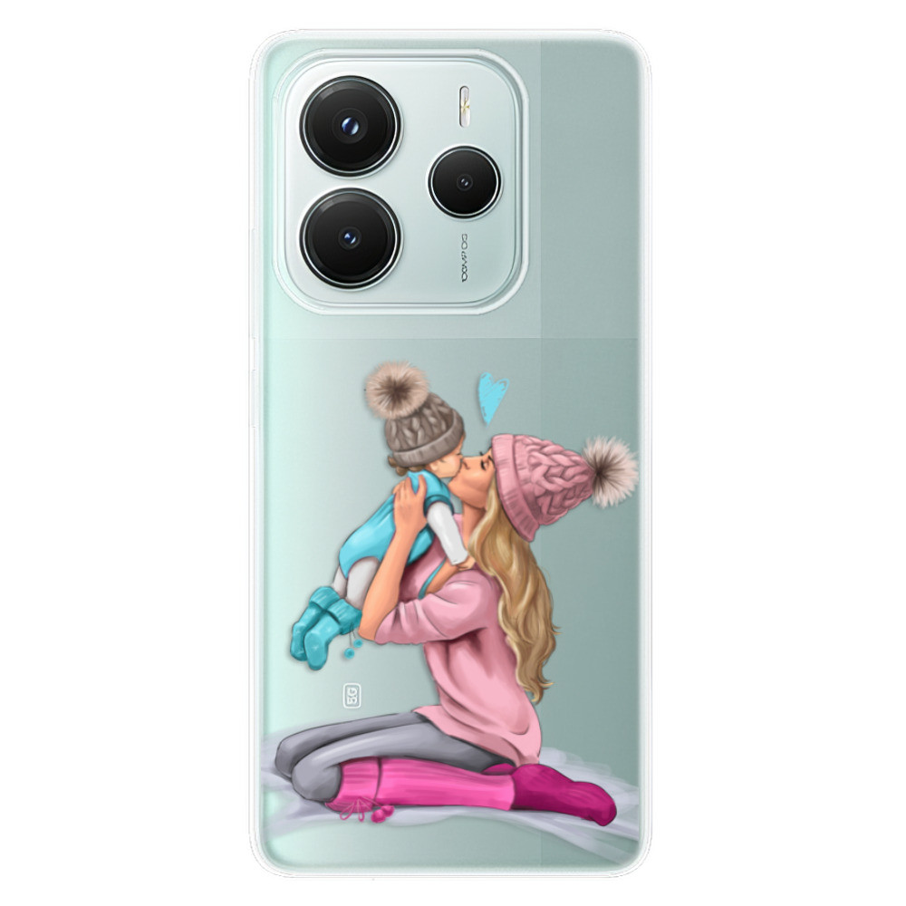 Odolné silikónové puzdro iSaprio - Kissing Mom - Blond and Boy - Xiaomi Redmi Note 14 5G