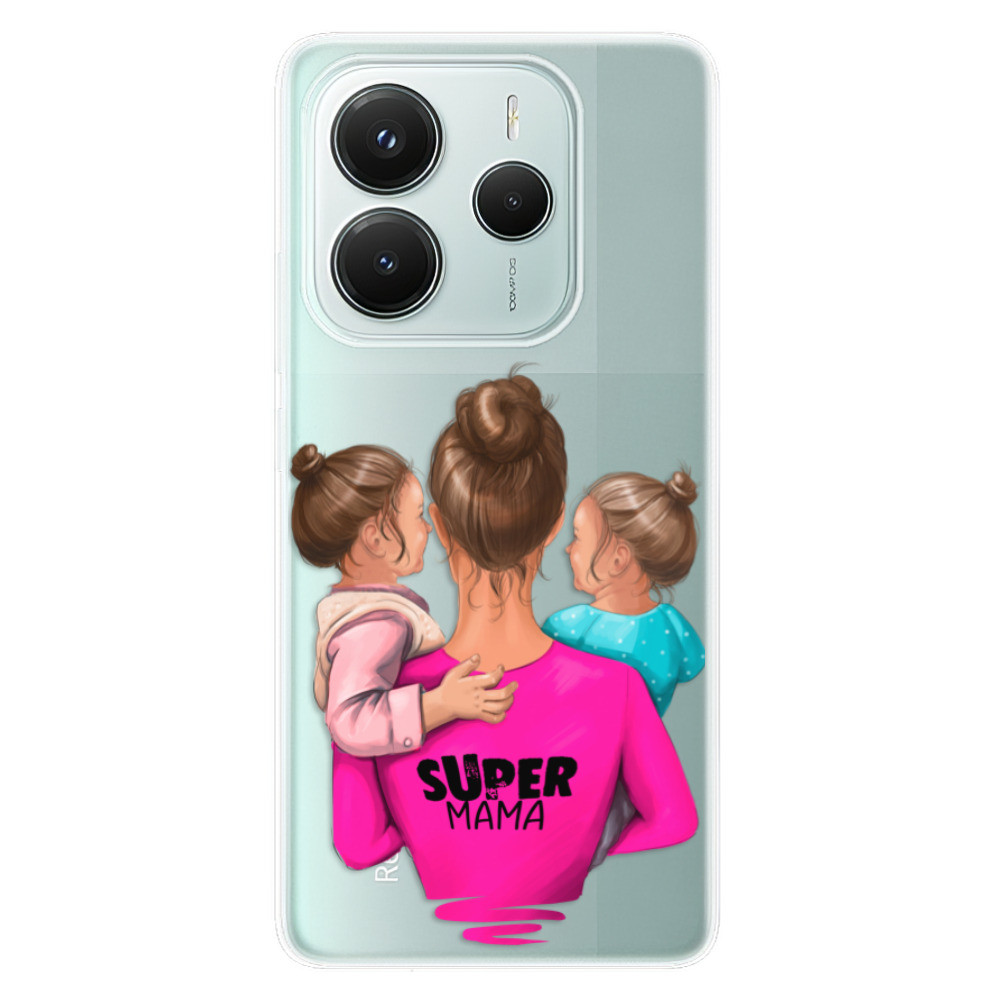 Odolné silikónové puzdro iSaprio - Super Mama - Two Girls - Xiaomi Redmi Note 14 5G
