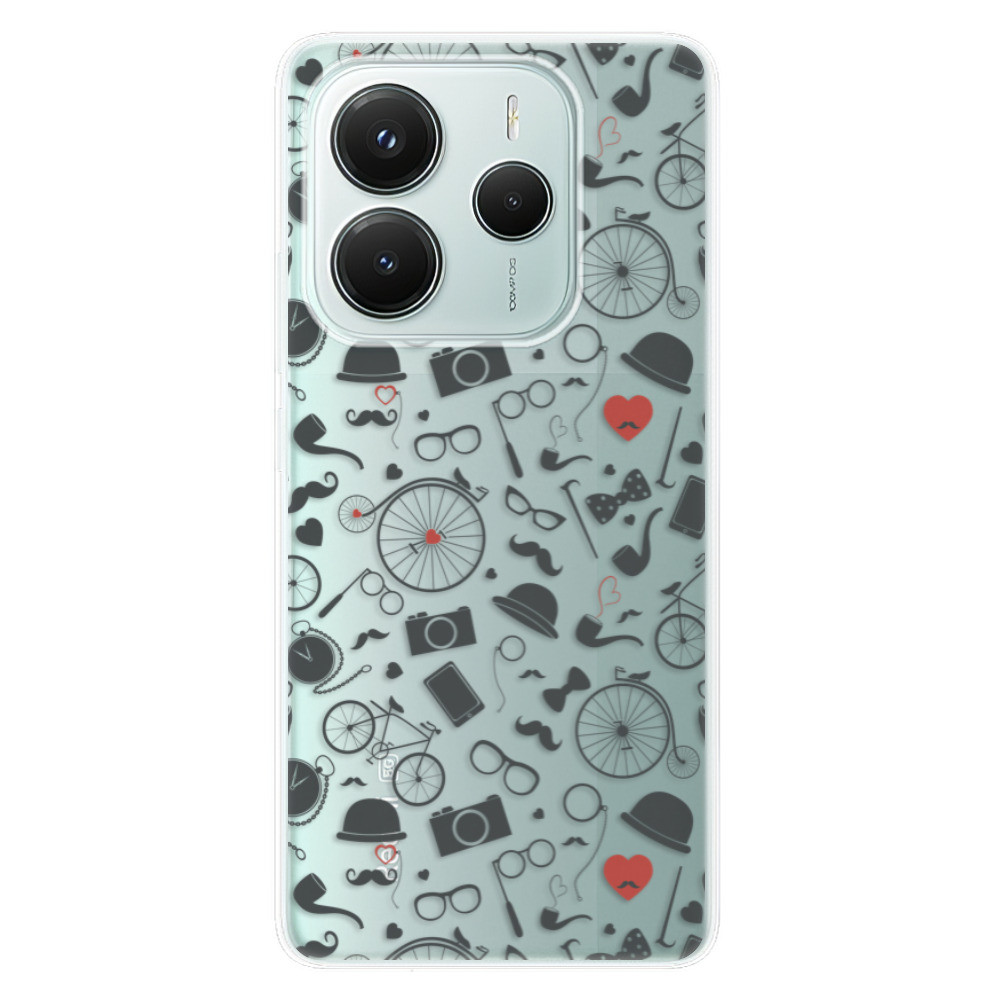 Odolné silikónové puzdro iSaprio - Vintage Pattern 01 - black - Xiaomi Redmi Note 14 5G