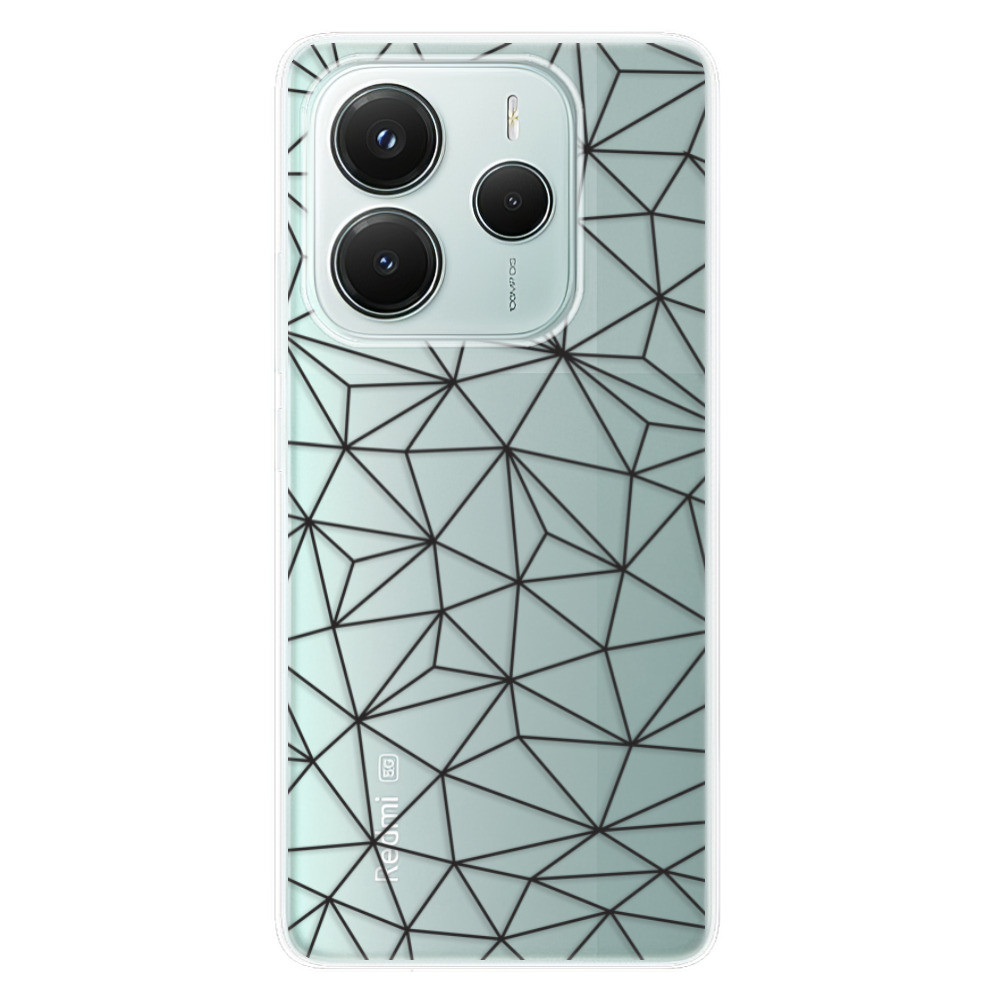 Odolné silikónové puzdro iSaprio - Abstract Triangles 03 - black - Xiaomi Redmi Note 14 5G