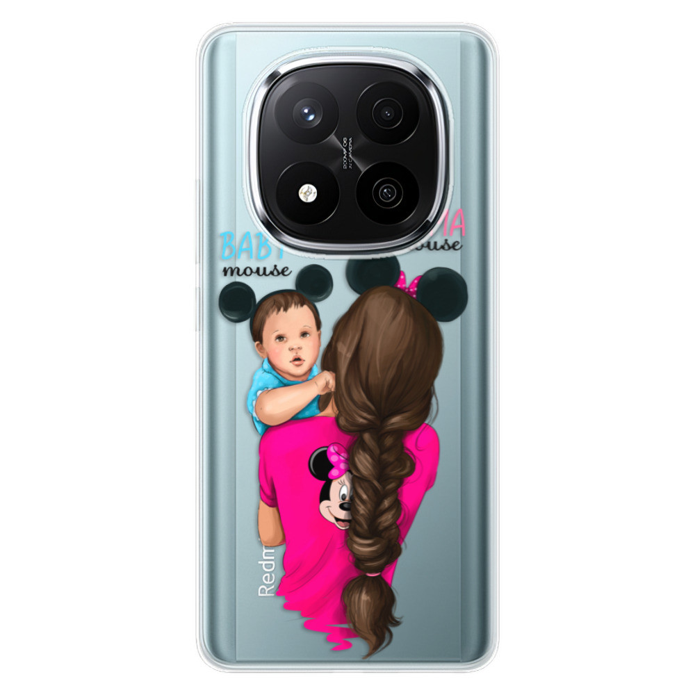 Odolné silikónové puzdro iSaprio - Mama Mouse Brunette and Boy - Xiaomi Redmi Note 14 Pro 5G/14 Pro+ 5G