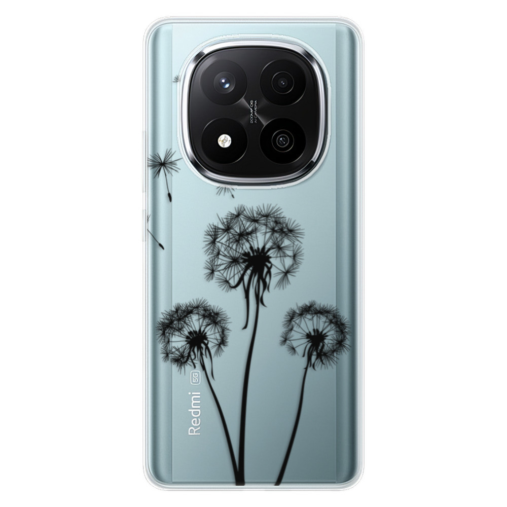 Odolné silikónové puzdro iSaprio - Three Dandelions - black - Xiaomi Redmi Note 14 Pro 5G/14 Pro+ 5G
