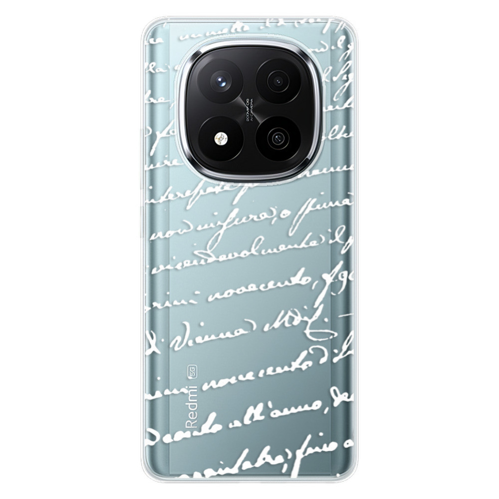 Odolné silikónové puzdro iSaprio - Handwriting 01 - white - Xiaomi Redmi Note 14 Pro 5G/14 Pro+ 5G