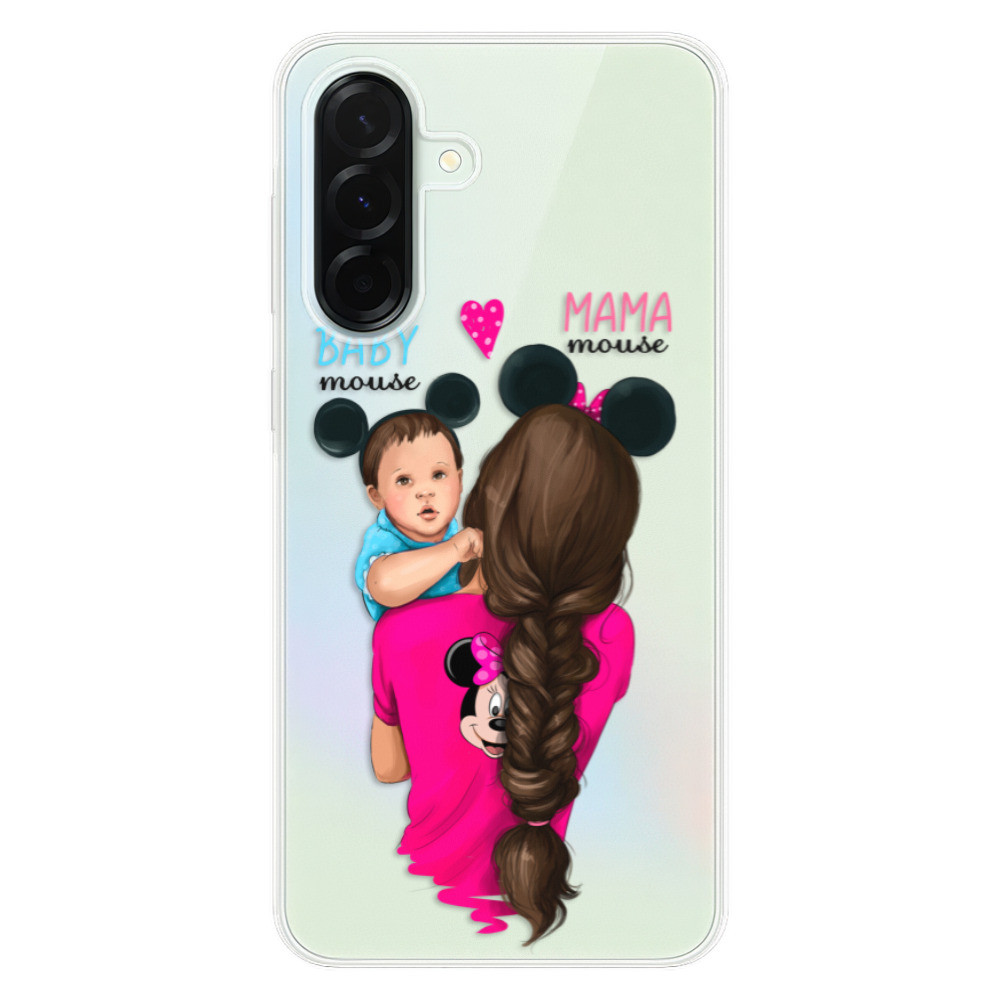 Odolné silikónové puzdro iSaprio - Mama Mouse Brunette and Boy - Samsung Galaxy A36