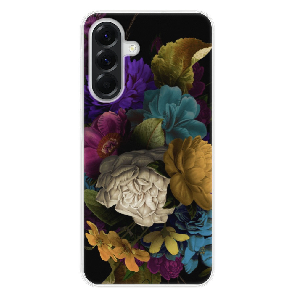Odolné silikónové puzdro iSaprio - Dark Flowers - Samsung Galaxy A56