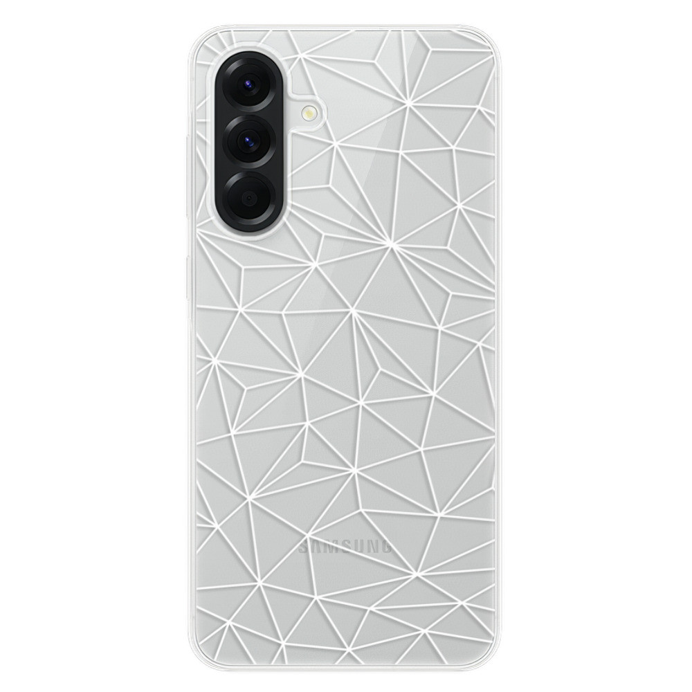 Odolné silikónové puzdro iSaprio - Abstract Triangles 03 - white - Samsung Galaxy A56