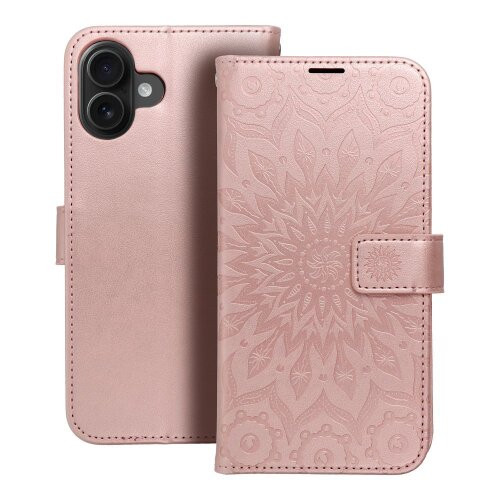 MEZZO Book case for IPHONE 16 Plus mandala rose gold