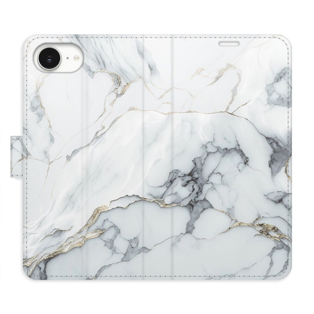 Flipové puzdro iSaprio - SilverMarble 15 - iPhone 16e