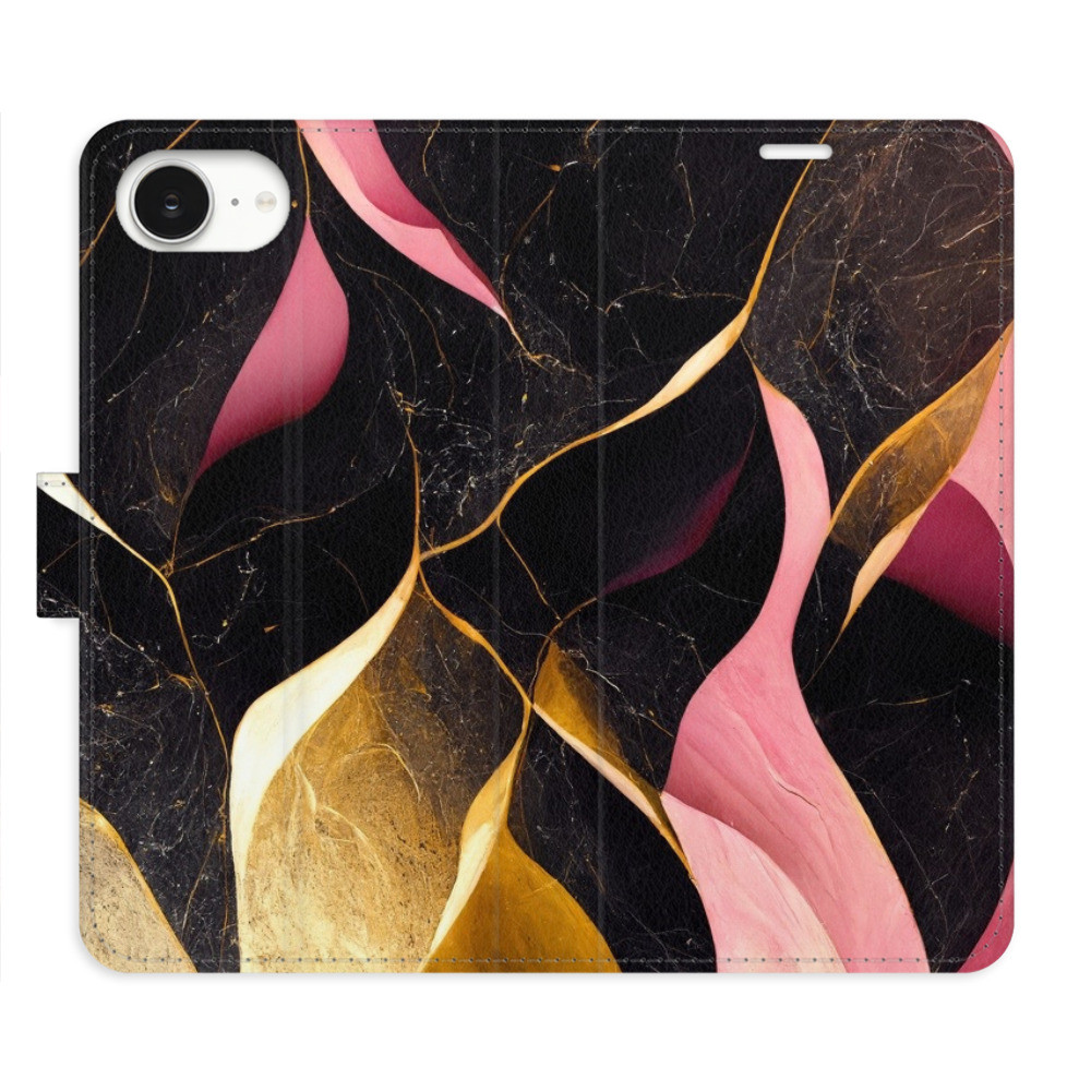 Flipové puzdro iSaprio - Gold Pink Marble 02 - iPhone 16e