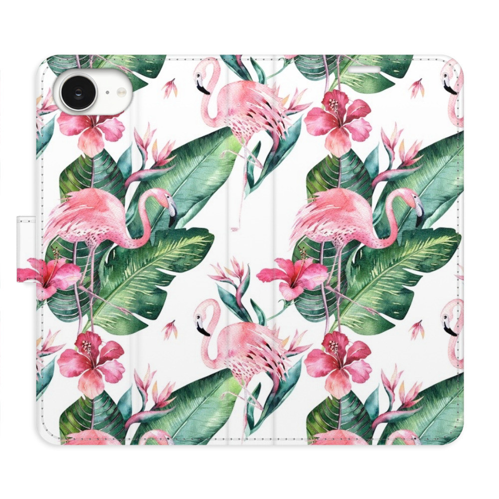 Flipové puzdro iSaprio - Flamingos Pattern - iPhone 16e
