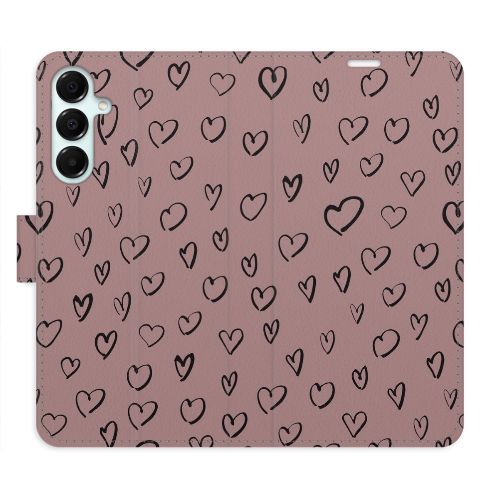 Flipové puzdro iSaprio - Heart Dark 02 - Samsung Galaxy A16 5G