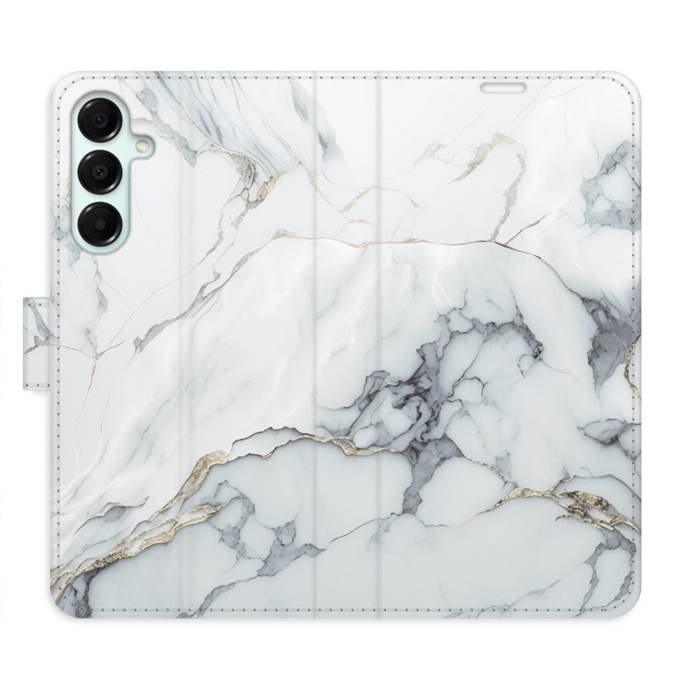 Flipové puzdro iSaprio - SilverMarble 15 - Samsung Galaxy A16 5G