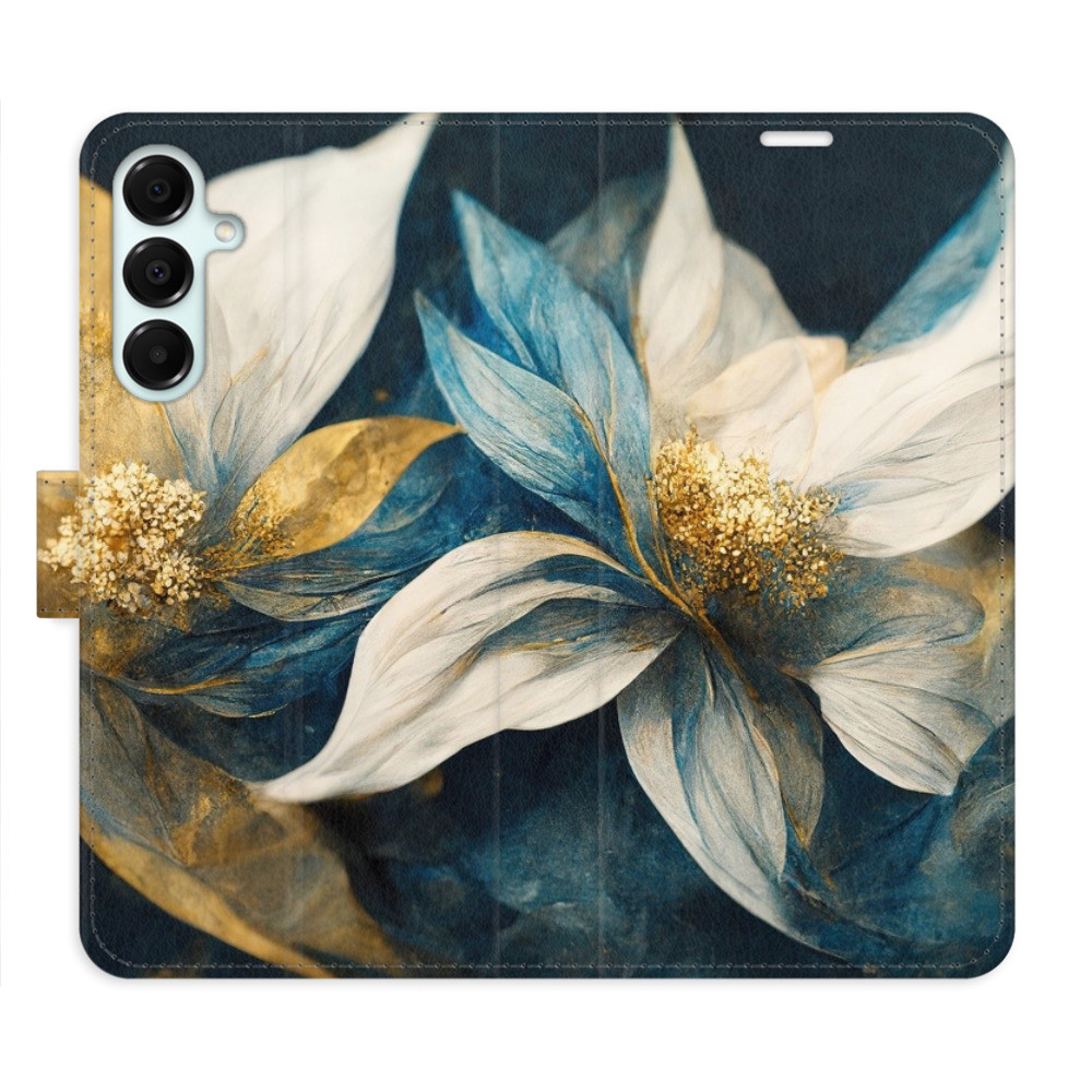 Flipové puzdro iSaprio - Gold Flowers - Samsung Galaxy A16 5G
