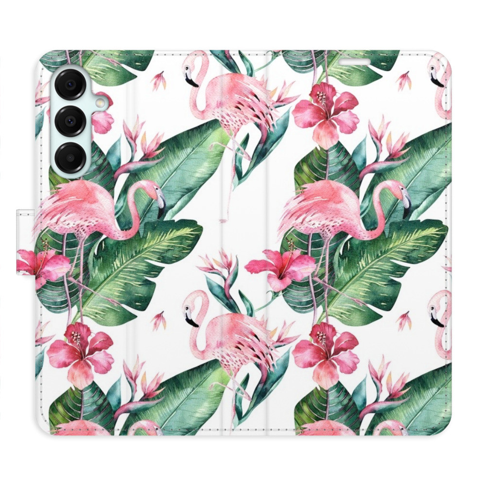 Flipové puzdro iSaprio - Flamingos Pattern - Samsung Galaxy A16 5G
