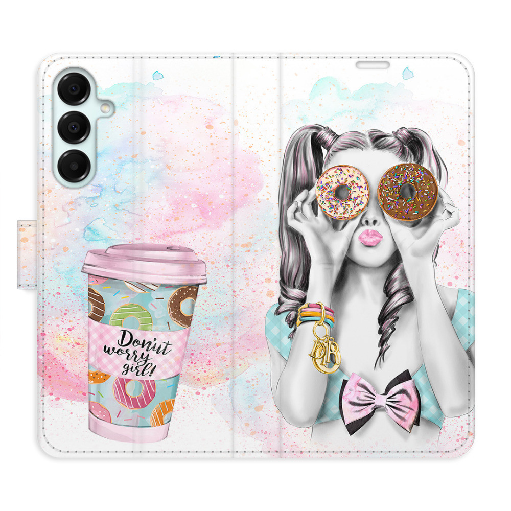 Flipové puzdro iSaprio - Donut Worry Girl - Samsung Galaxy A16 5G
