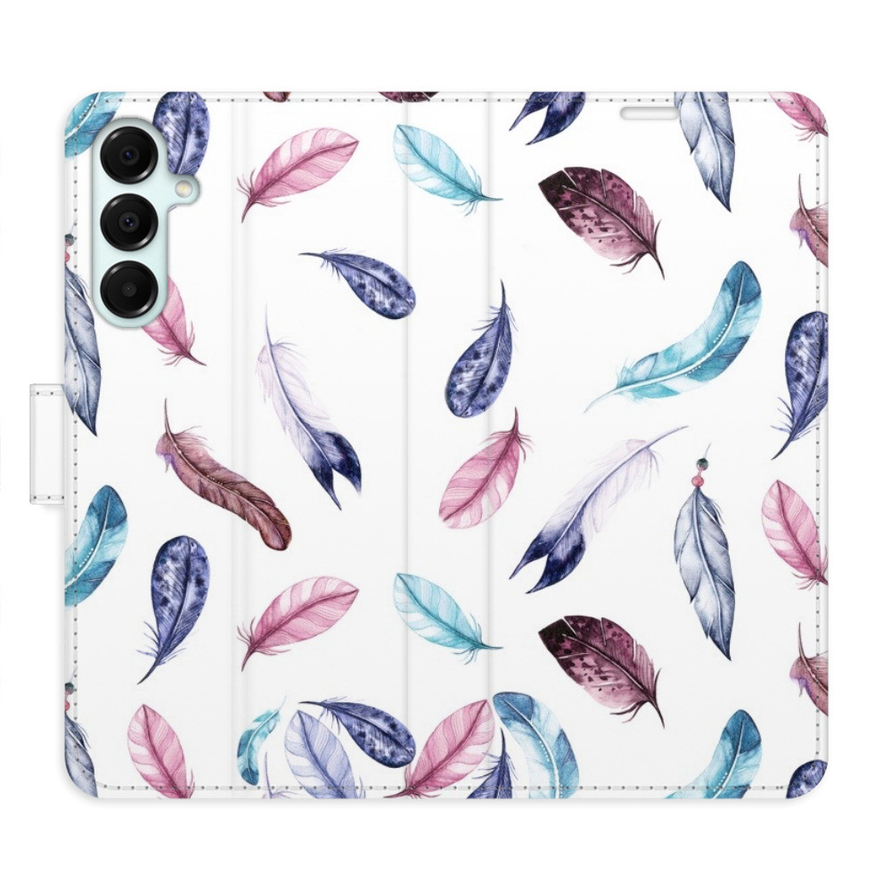 Flipové puzdro iSaprio - Colorful Feathers - Samsung Galaxy A16 5G