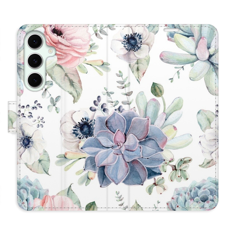 Flipové puzdro iSaprio - Succulents - Samsung Galaxy S24 FE