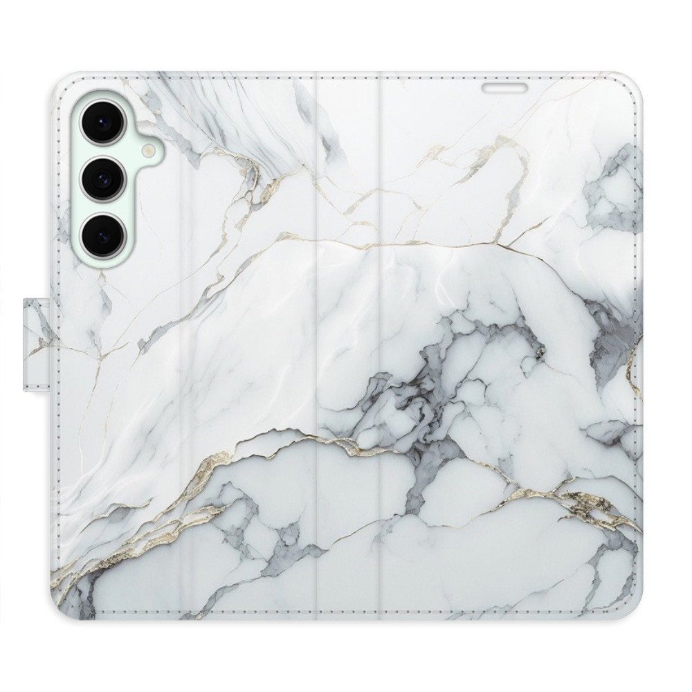 Flipové puzdro iSaprio - SilverMarble 15 - Samsung Galaxy S24 FE