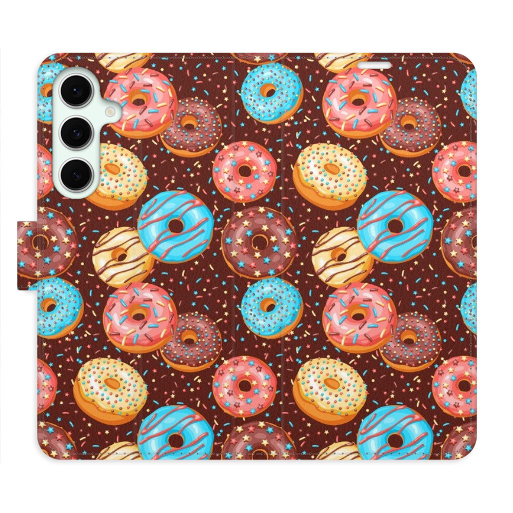 Flipové puzdro iSaprio - Donuts Pattern - Samsung Galaxy S24 FE