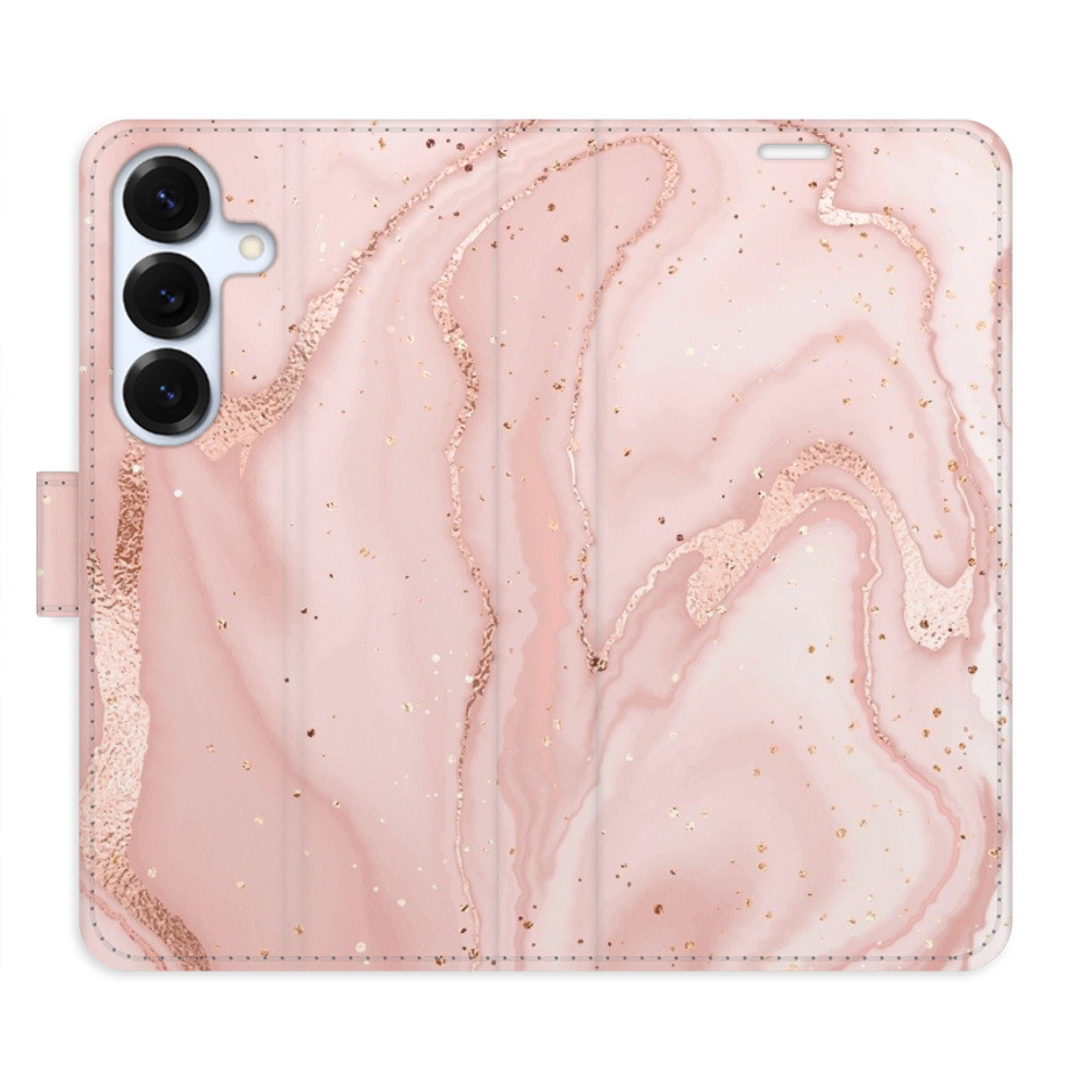 Flipové puzdro iSaprio - RoseGold Marble - Samsung Galaxy S25
